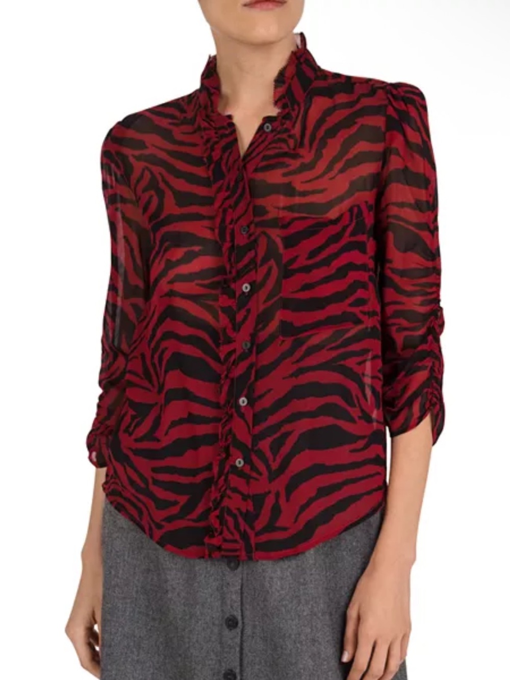 Ba&sh Red Black Zebra Top